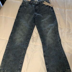 Kenzie Blue Patterned Jeggings